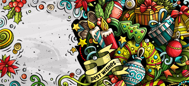 新年手绘涂鸦横幅卡通图片下载