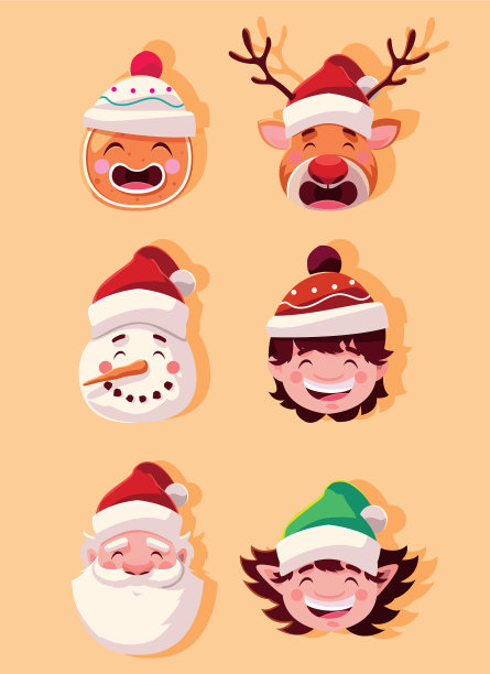 设置图标圣诞与头圣诞老人和图片下载