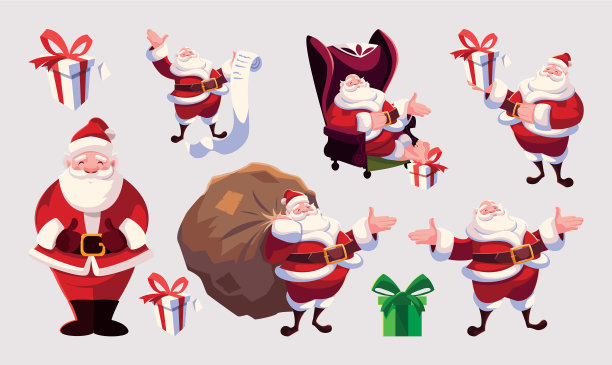 在不同的位置设置图标圣诞老人图片下载