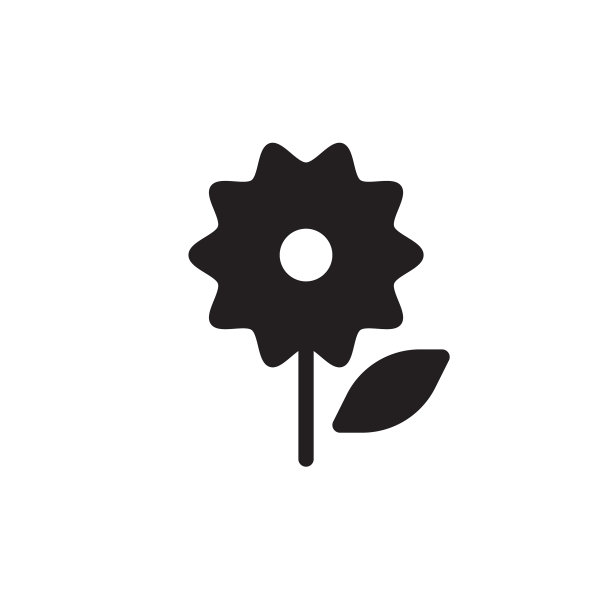 平面黑色雕花图标标志元素花图片下载