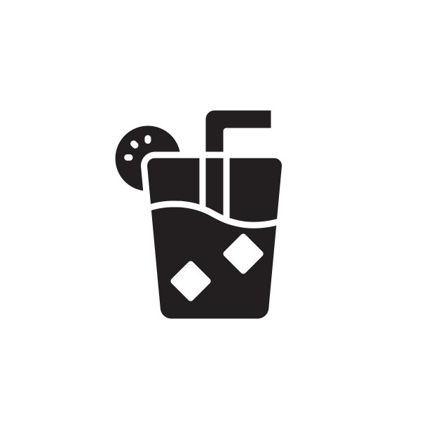 扁平黑色字形果汁图标Logo元素图片下载