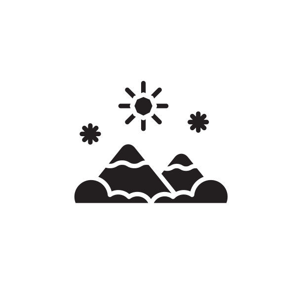 平字形黑山冰片图标标志图片下载