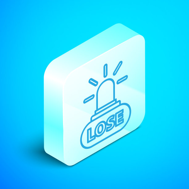 等距线赌场失去图标孤立在蓝色图片下载