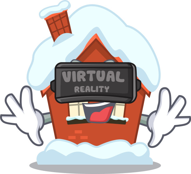 吉祥物冬季屋，卡通孤立虚拟图片下载