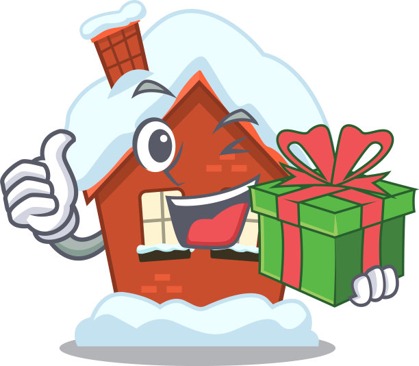 吉祥物冬屋一卡通孤立抱图片下载