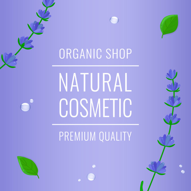 美丽的布局与树叶泡沫和薰衣草图片下载