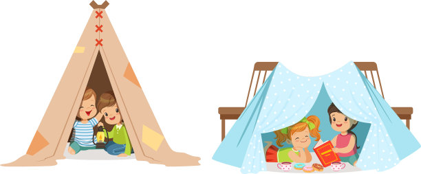 孩子们坐着玩手工制作的玩具图片下载