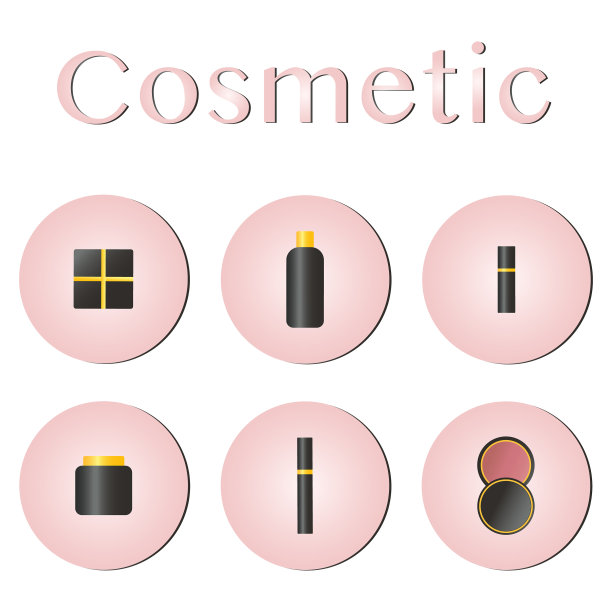 迷人的化妆图标设置概念化妆品图片下载