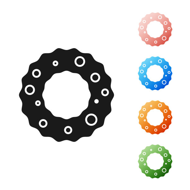 黑色的圣诞花环孤立在白色上图片下载