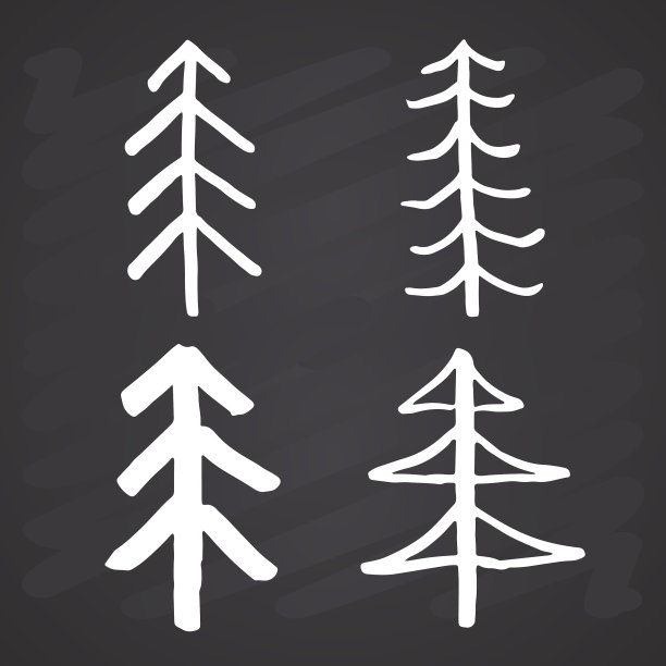 圣诞树手绘设置松树图片下载