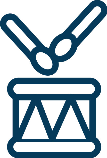 可爱的鼓儿童玩具系列风格图标图片下载