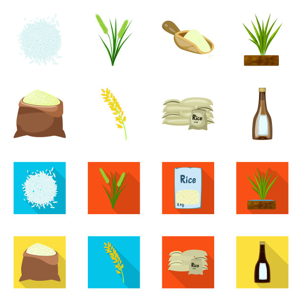 孤立的对象作物和生态图标设置图片下载