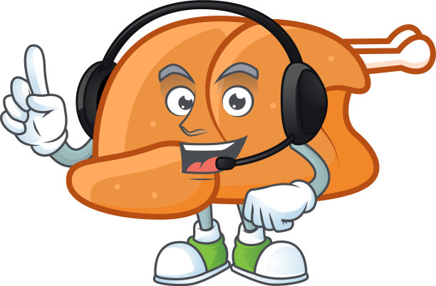 卡通烤火鸡成熟的特点与图片下载