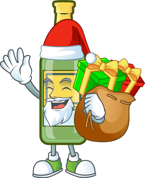 卡通甜威士忌与吉祥物圣诞老人图片下载