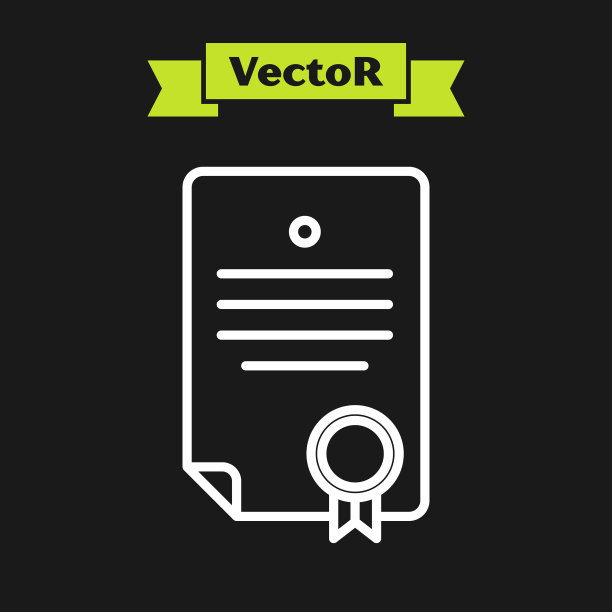 白线证书模板图标隔离图片下载