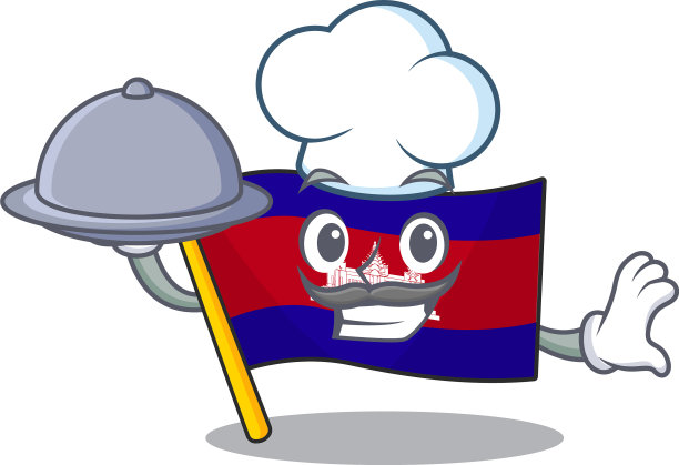 卡通旗帜拉脱维亚孤立的角色厨师图片下载