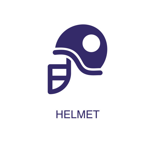 头盔元素在平面简单的风格上的白色图片下载