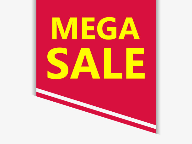 Mega sale横幅模板设计孤立上图片下载