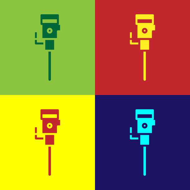 彩色施工手提钻图标隔离上图片下载