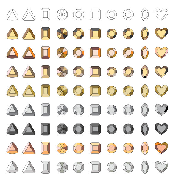 宝石形状的金属螺柱图片下载