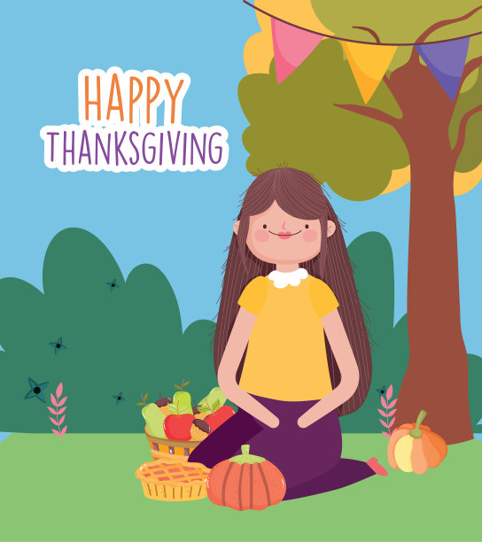 有蛋糕的感恩节庆祝女人快乐图片下载