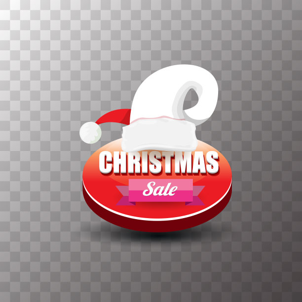 有红色圣诞老人的圣诞销售标签或标签图片下载