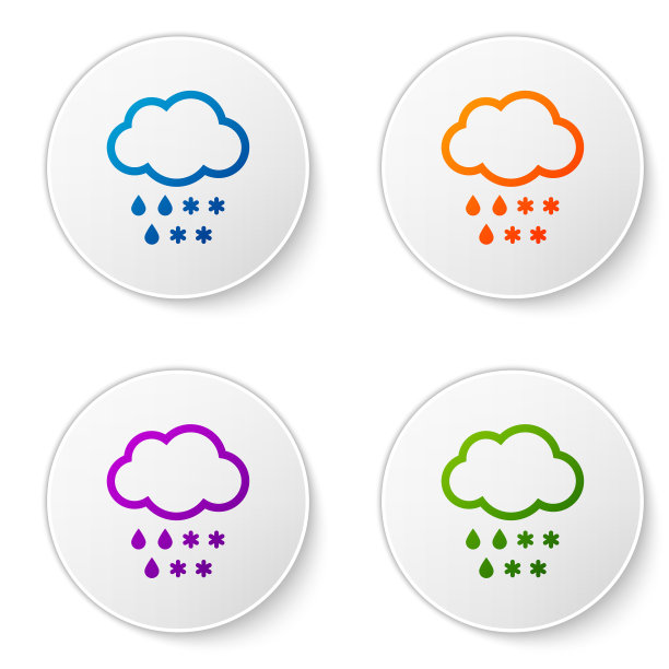 彩云与雨雪图标隔绝图片下载