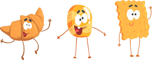 卡通食品有腿和手臂设置图片下载