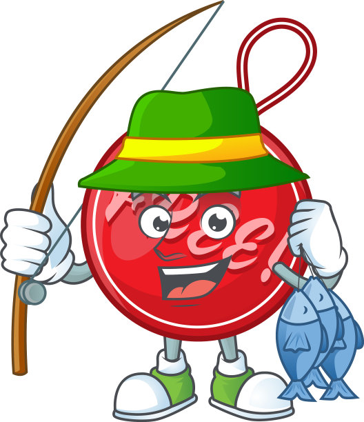 人物钓鱼在圣诞节免费标签卡通图片下载