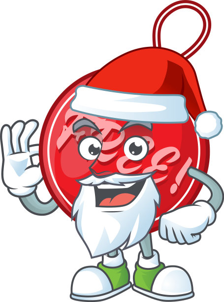 圣诞免费标签孤立与吉祥物圣诞老人图片下载