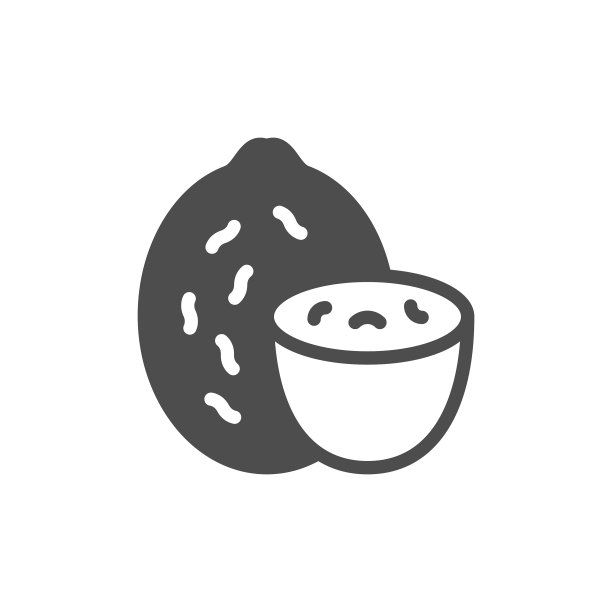 肉豆蔻标志符号或坚果符号图片下载