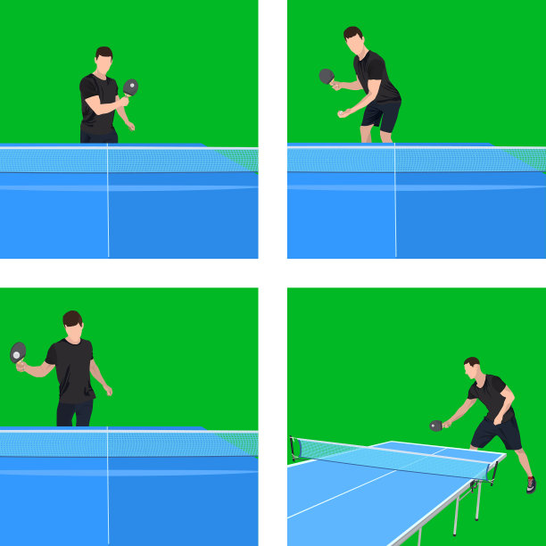 乒乓球运动员在打网球图片下载