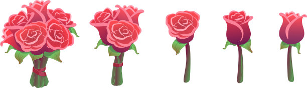 美丽的红玫瑰花束孤立在白色图片下载