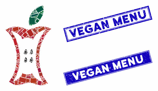 苹果树桩马赛克和窘迫矩形邮票图片下载