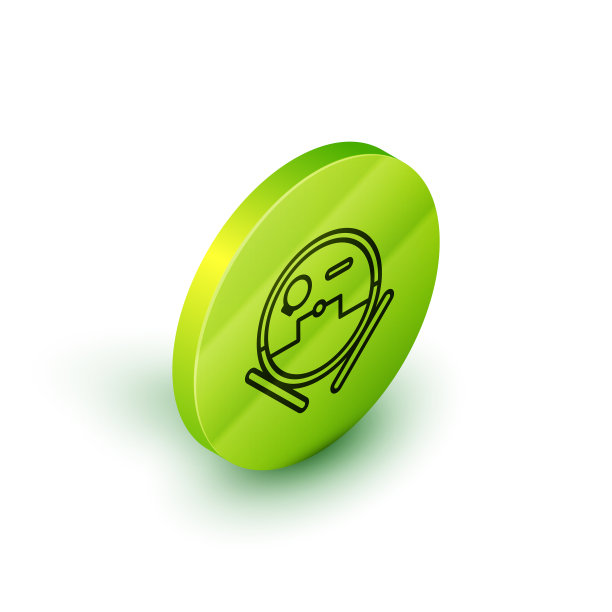 等距线机器人真空吸尘器图标隔离图片下载