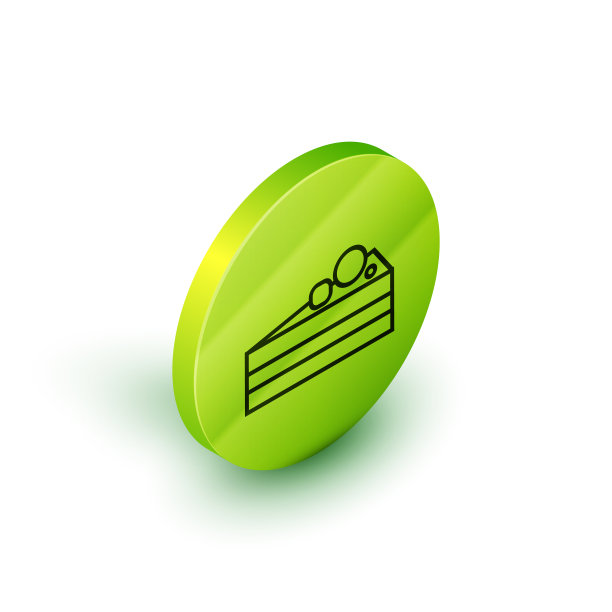 等距线蛋糕图标孤立在白色图片下载