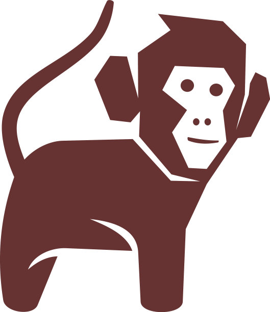 猴子身体标志设计模板孤立图片下载