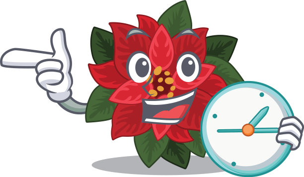 笑花一品红卡通风格图片下载