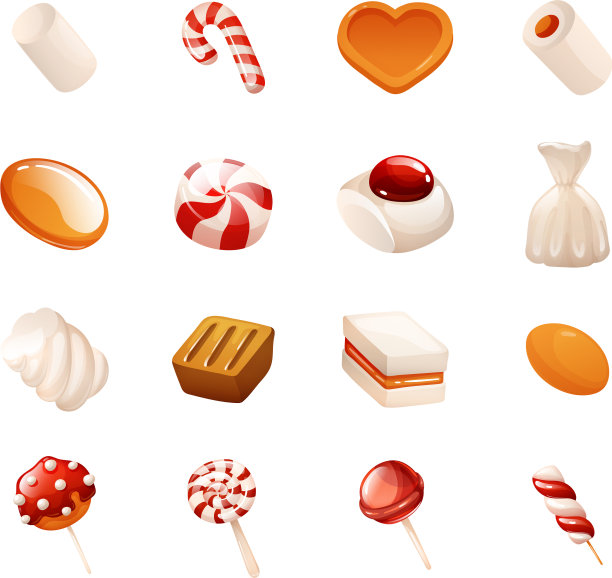 设置糖果图标对象卡通风格图片下载