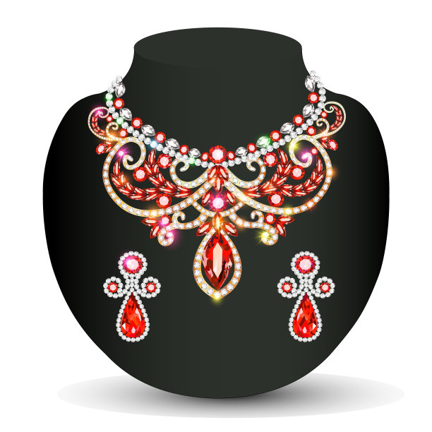 一个女人的项链闪闪发光，漂亮的结婚图片下载