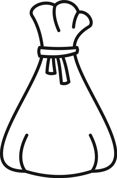 帆布袋图标轮廓风格图片下载