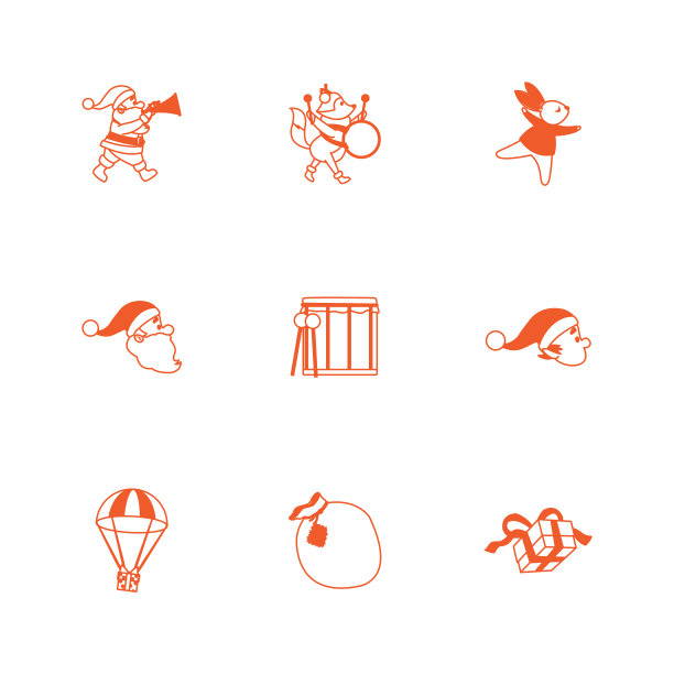 圣诞快乐图标集设计图片下载