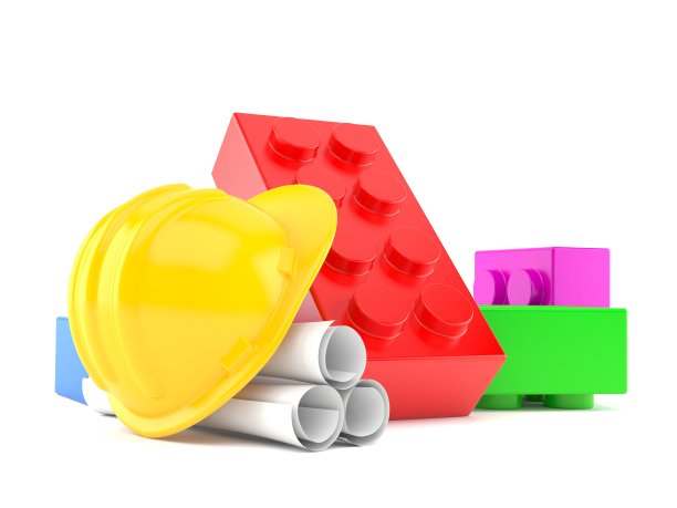 玩具积木和蓝图图片下载