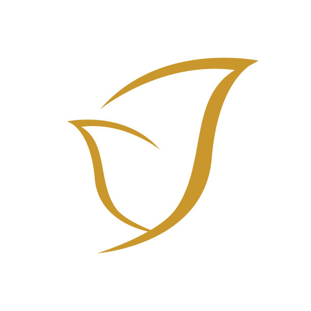 简约金色叶子单色美妆Logo图片下载