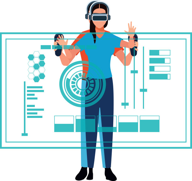 女性使用技术增强现实图片下载