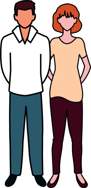 一对无名夫妇在白色背景下图片下载