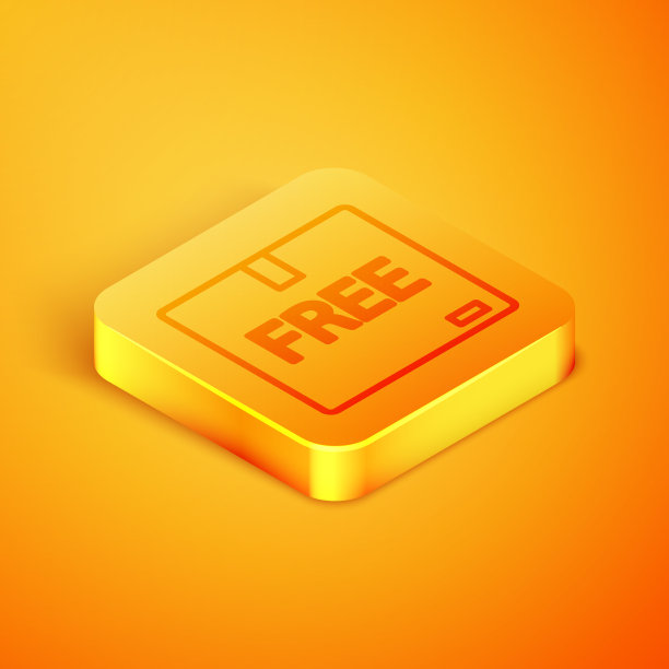 等距线纸板箱与自由符号图标图片下载