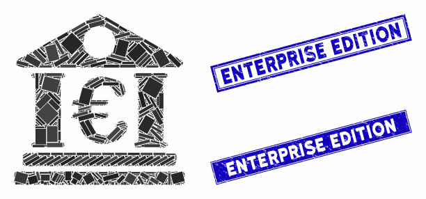 欧元银行大楼马赛克和危难矩形图片下载