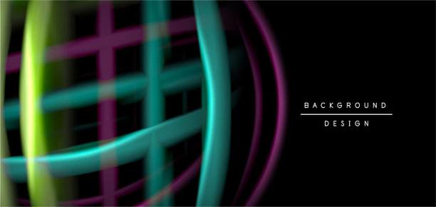 抽象丝绸流畅的线条上有黑色的多色图片下载