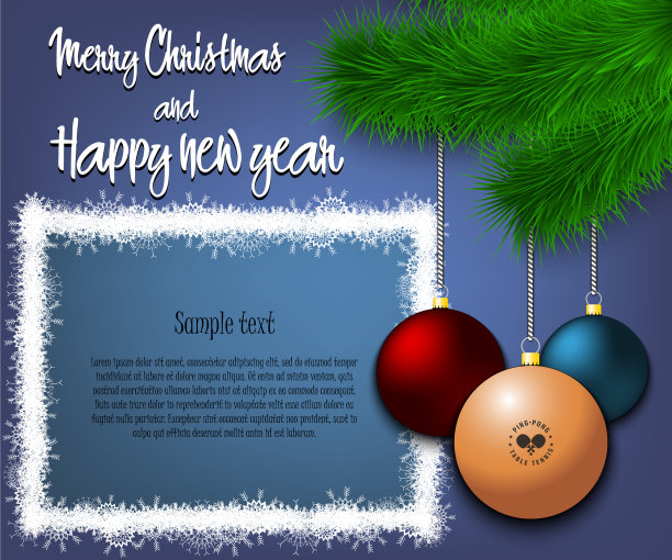 挂在圣诞树上的乒乓球图片下载